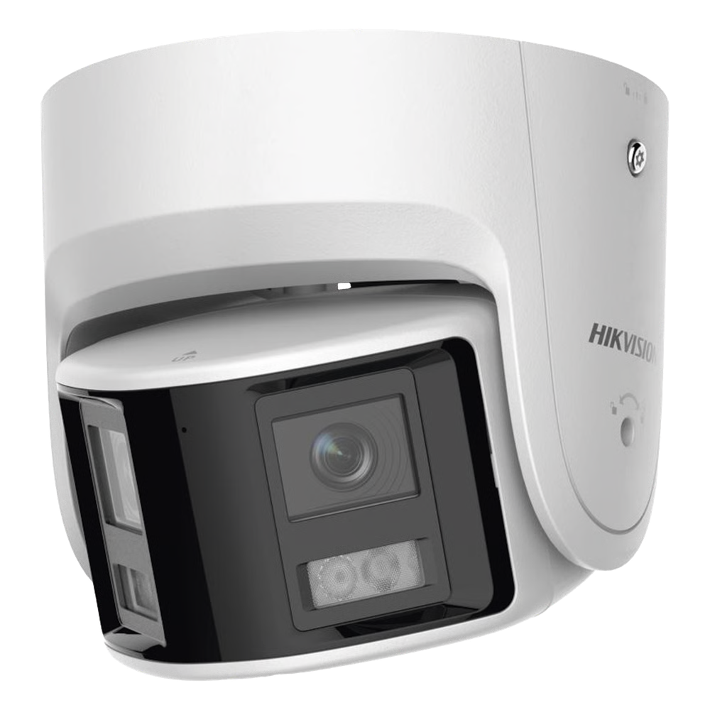 [FlexVu] [PROTECCIÓN ACTIVA] Turret IP 4 Megapixel / 2 Lentes de 2.8 mm (Imagen Panorámica 180°) / 30 mts IR / Exterior IP67 / Luz Intermitente y Alerta de Audio / Audio Bidireccional / ACUSENSE / WDR 120 dB / Micro SD